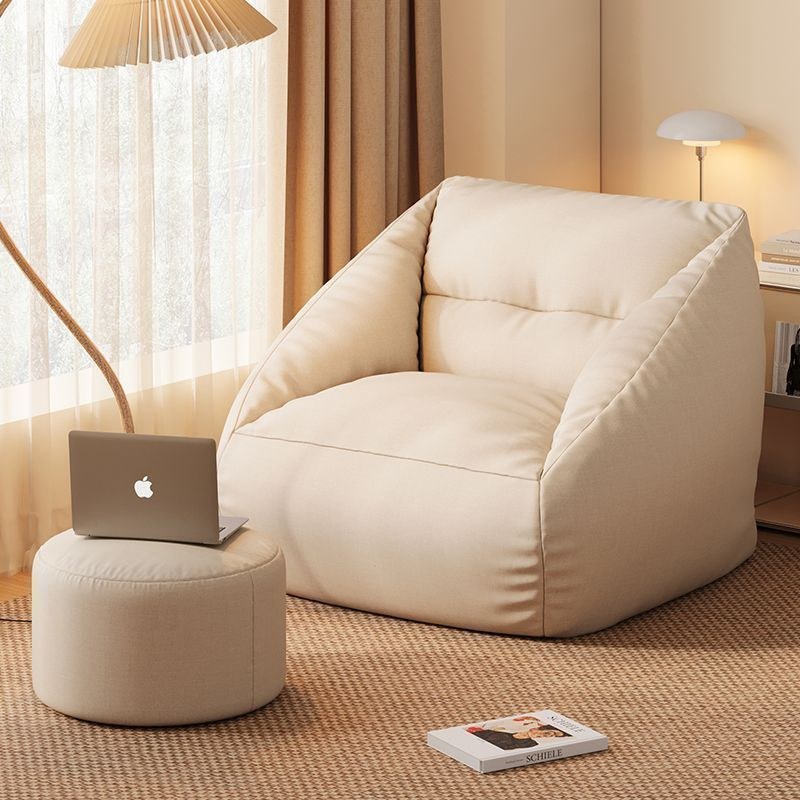 Beige Zitzak Stoel met Beige detail 1