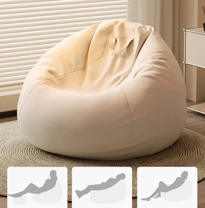 Beige Tear Drop Zitzak Sofa Pouf - Zitzak Chair Cover Fabrikant & fabriek in China
